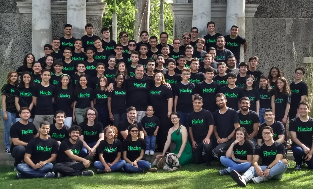 Students gathered on a university campus